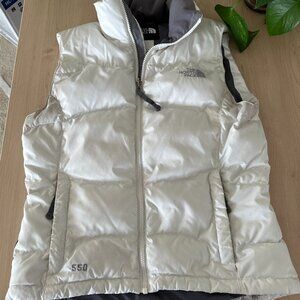 The North Face 550 Fill Nupste Puffer Vest White Small Women's Rare